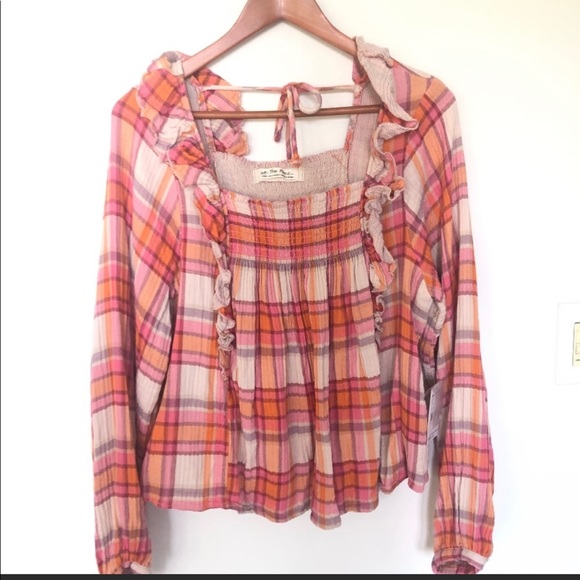 Free People Siena Plaid Square Neck Pullover - Picture 7 of 8